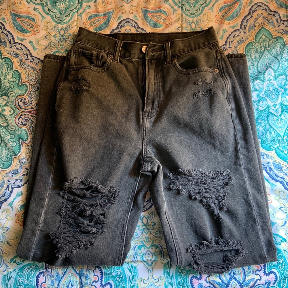 American Eagle Black Ripped Jeans